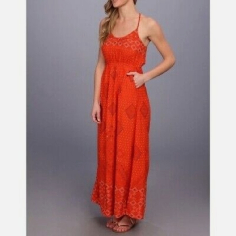 Lucky Brand Orange Boho Dress by Irving & Fine, Size S, Excellent Condition